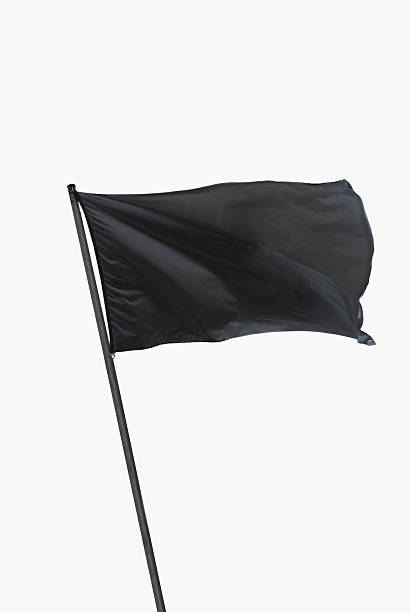 Black Flag Waving On The Sky Isolated Stock Photo - Download Image Now - Black  Flag, Flag, Blank - iStock