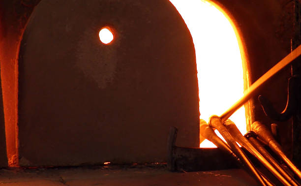 istock Glass Blower Furnace Scenery 619642626