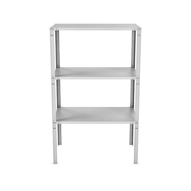 istock Rendering of three-storey light metal rack isolated on the 619643382