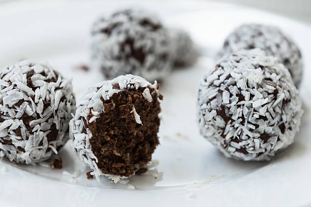 Delicious energy balls with coconut and almonds