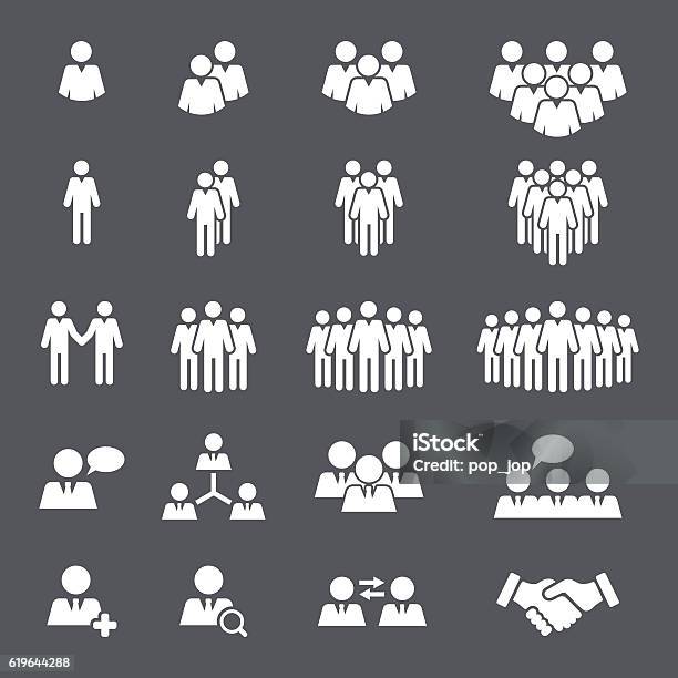 Business People Team Icon Set Stock Illustration - Download Image Now - People, Adult, Adults Only