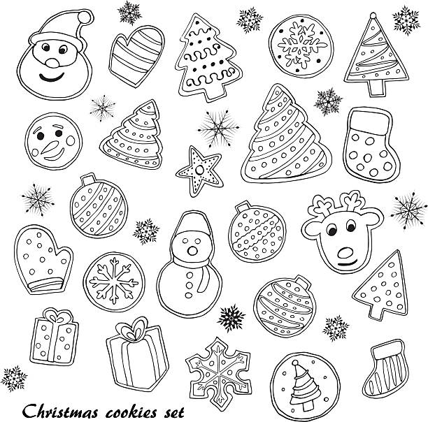 ilustrações de stock, clip art, desenhos animados e ícones de christmas cookies set - tree isolated maple tree green