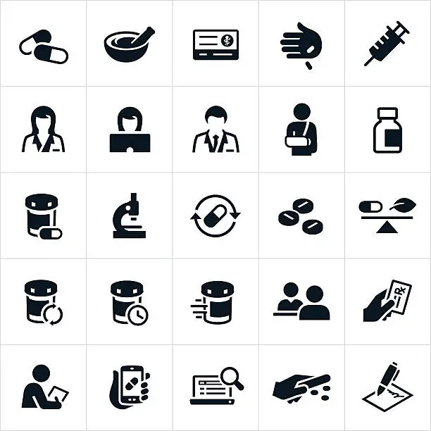Vector illustration of Pharmacy Icons