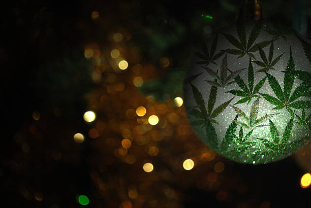 Green Marijuana Ornament stock photo