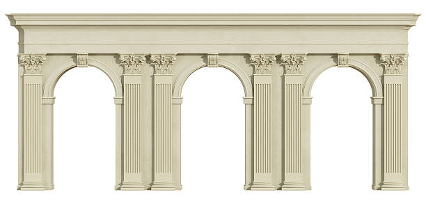 白で分離された古典的なコロネード - colonnade ストックフォトと画像