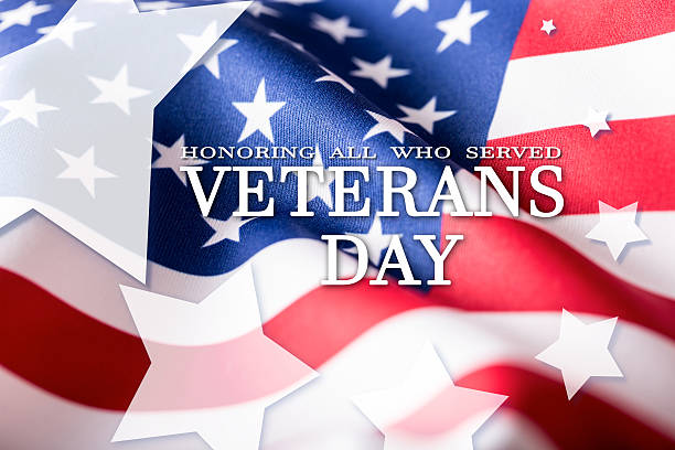istock Honoring all who served. Usa flag on background. Stars 619648652