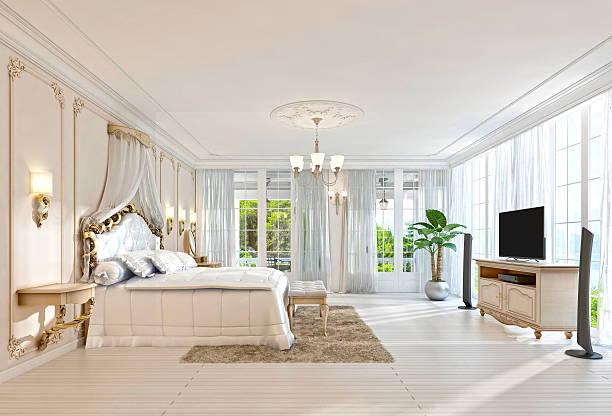 Free Stock Photo of Elegant Bedroom With Canopy Bed and Chandelier ...