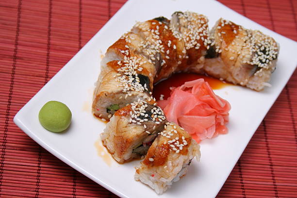 Japanese seafood sushi roll eel.