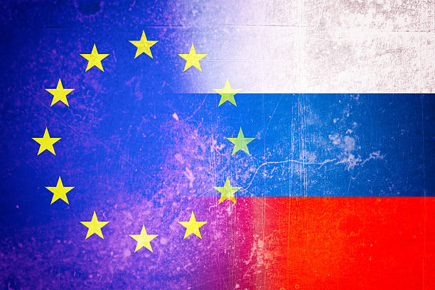 istock EU and Russia flag 619652298