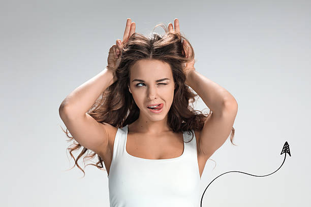 istock The young woman's portrait with funny emotions 619653130