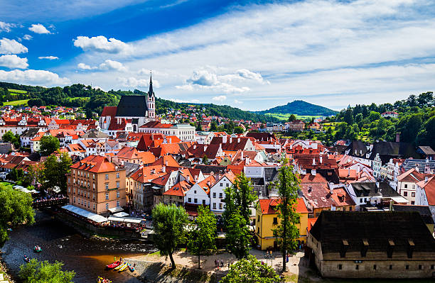 istock Beautiful old town at Cesky Krumlov, Czech Republic 619654810