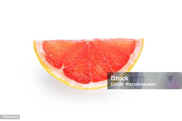 Grapefruit Isolated On White Background Stock Photo - Download Image Now - Grapefruit, Slice of Food, Clipping Path