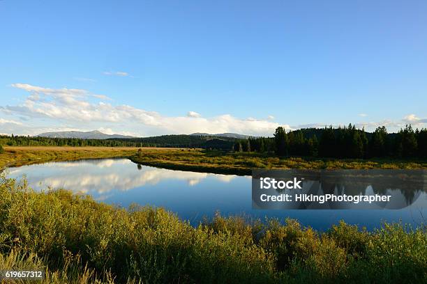 River Reflections At Oxbow Bend Wyoming Usa Stock Photo - Download Image Now - Cloud - Sky, Cloudscape, Grand Teton National Park