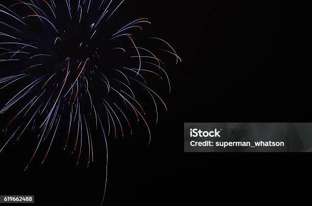 Fireworksblue Stock Photo - Download Image Now - Blue, Copy Space, Firework - Explosive Material