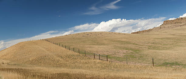 istock Rural Fence Line Along Ridge 619664130