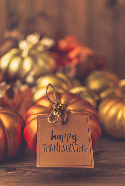 istock Luxurious still life arrangement with message for Thanksgiving 619666872