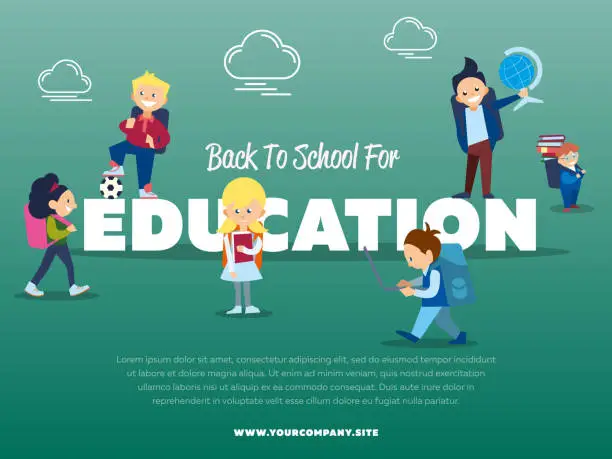 Vector illustration of Back to school for education banner