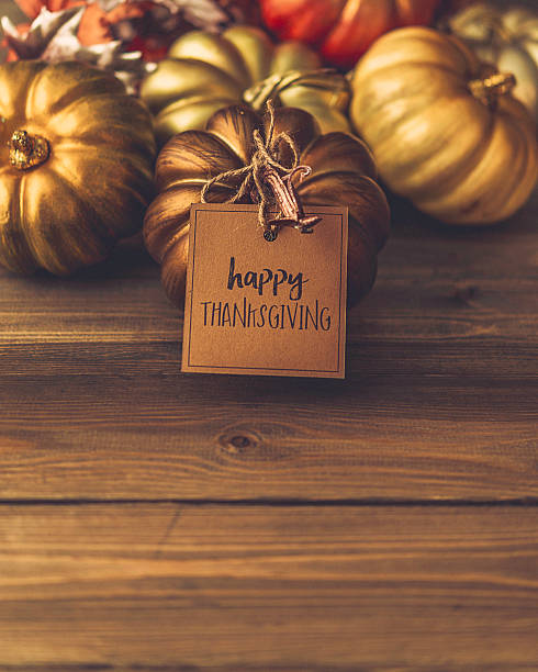 istock Luxurious still life arrangement with message for Thanksgiving 619667334