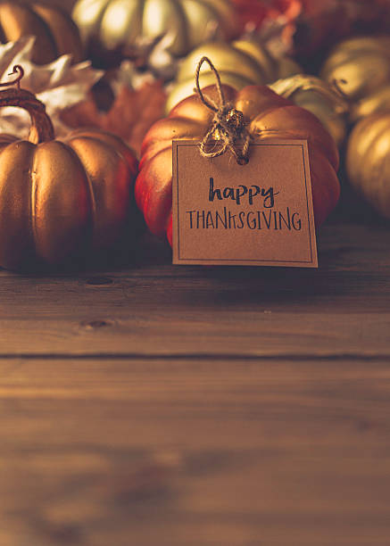 istock Luxurious still life arrangement with message for Thanksgiving 619667388
