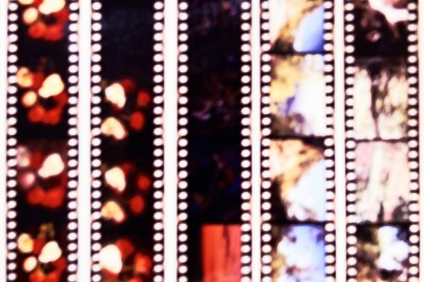 Blurred of film contact print stock photo