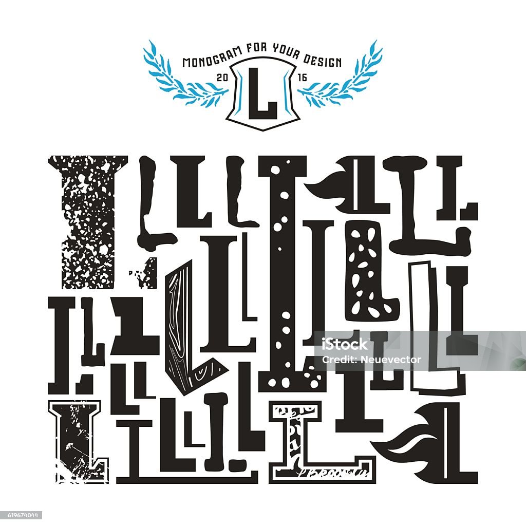 Monogram Using L Stock Vector Set Of Monograms And Initial Letter L Stock Illustration ...