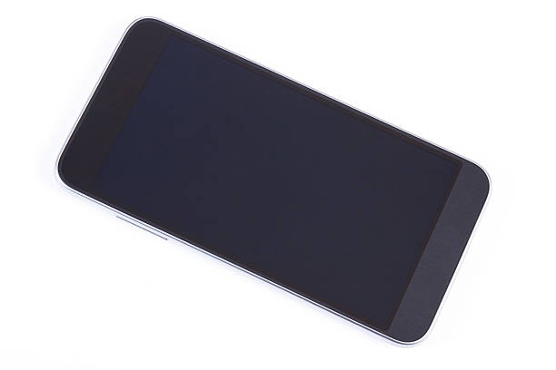 istock Mobile phone with blank screen on white background, smartphone 619674246