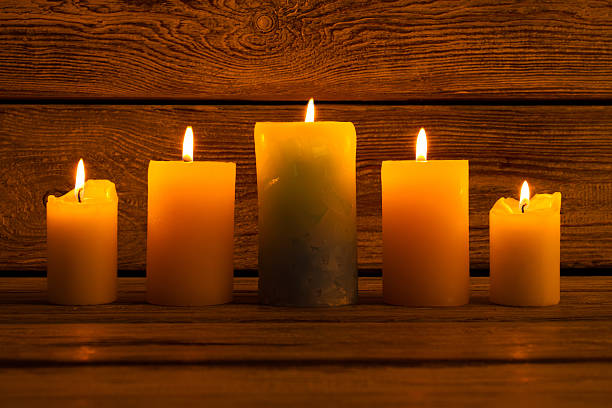 istock Beautiful holiday candles. 619676008