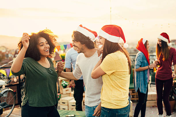 istock Christmas party on the roof 619726850