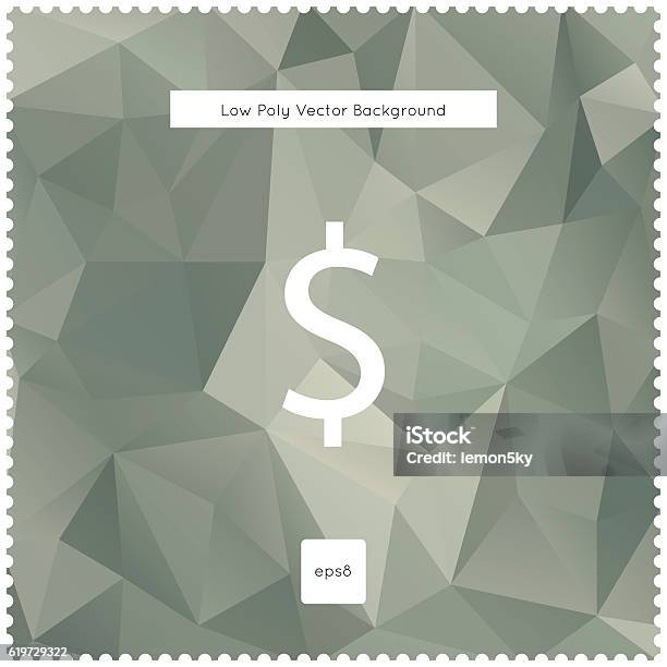 Abstract Vector Dollar Polygonal Background Stock Illustration - Download Image Now - Abstract, Backgrounds, Banking