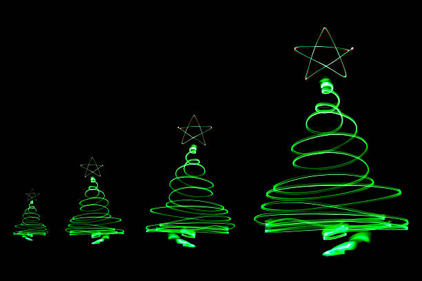 istock Christmass tree light painting. Abstract of lighting equipment. 619729724