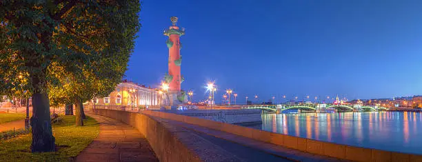 Photo of Night view of Spit of Vasilyevsky Island