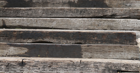 Close-up of weathered old wood boards wall texture background.