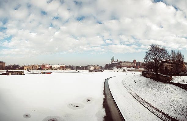 Winter cityscape in Krakow