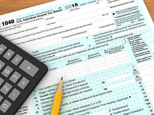 istock Tax form payment 619737690