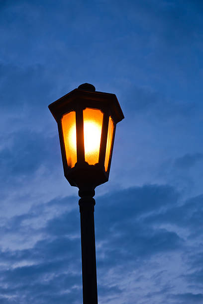 istock Old fashioned lantern at blue hour, Kalemegdan park in Belgrade 619738866