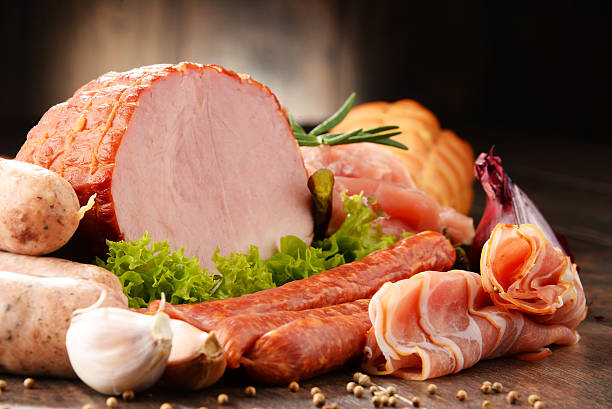 istock Meat products including ham and sausages 619741932