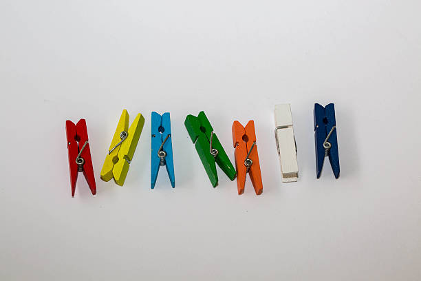 istock Wood clip,Multi-colored wood clip white background. 619742032