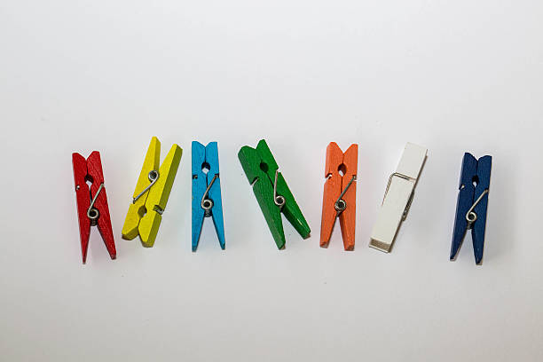 istock Wood clip,Multi-colored wood clip white background. 619742042