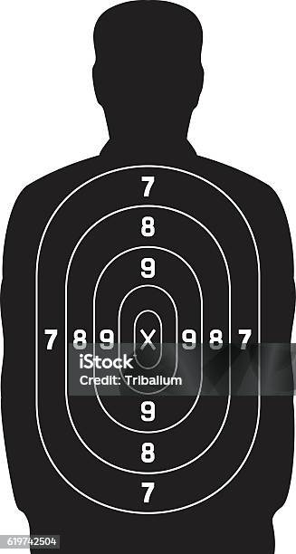 Black Human Target Stock Illustration - Download Image Now - Sports Target, Gun, Military Target