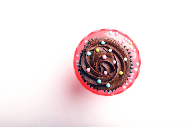 Sweet tasty cupcake with chocolate