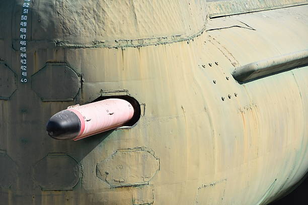 istock Submarine firing a torpedo 619747836