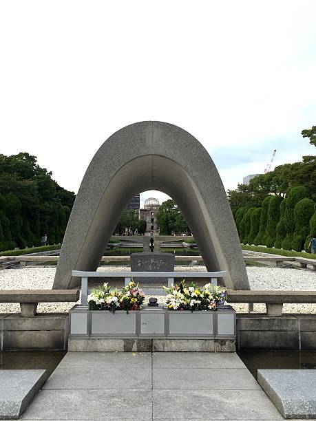 hiroshima memorial - cenotaph stock-fotos und bilder