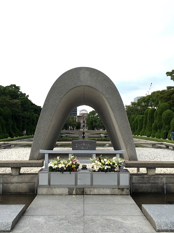 View over the Memorial and the Dome in Hiroshima, Japan