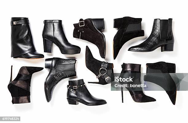 Leather Boots Stock Photo - Download Image Now - Boot, Black Color, High Heels