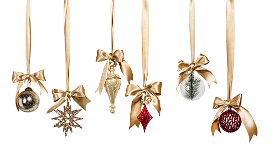 Christmas Ornaments isolated on white background ( with clipping path)