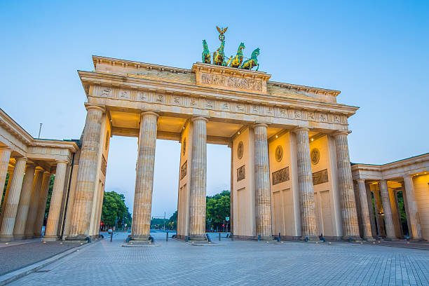 istock Berlin Brandenburg Gate in twilight, Germany 619749112