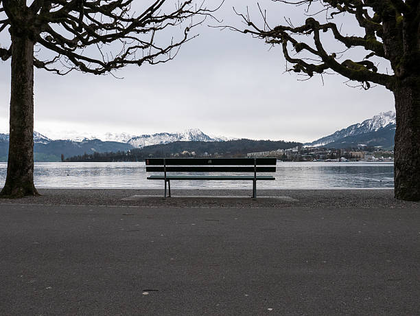 istock Bench next to the lake in Luzern 619751008
