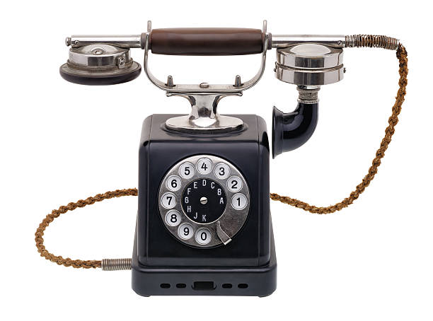 Telefono nero antico - foto stock