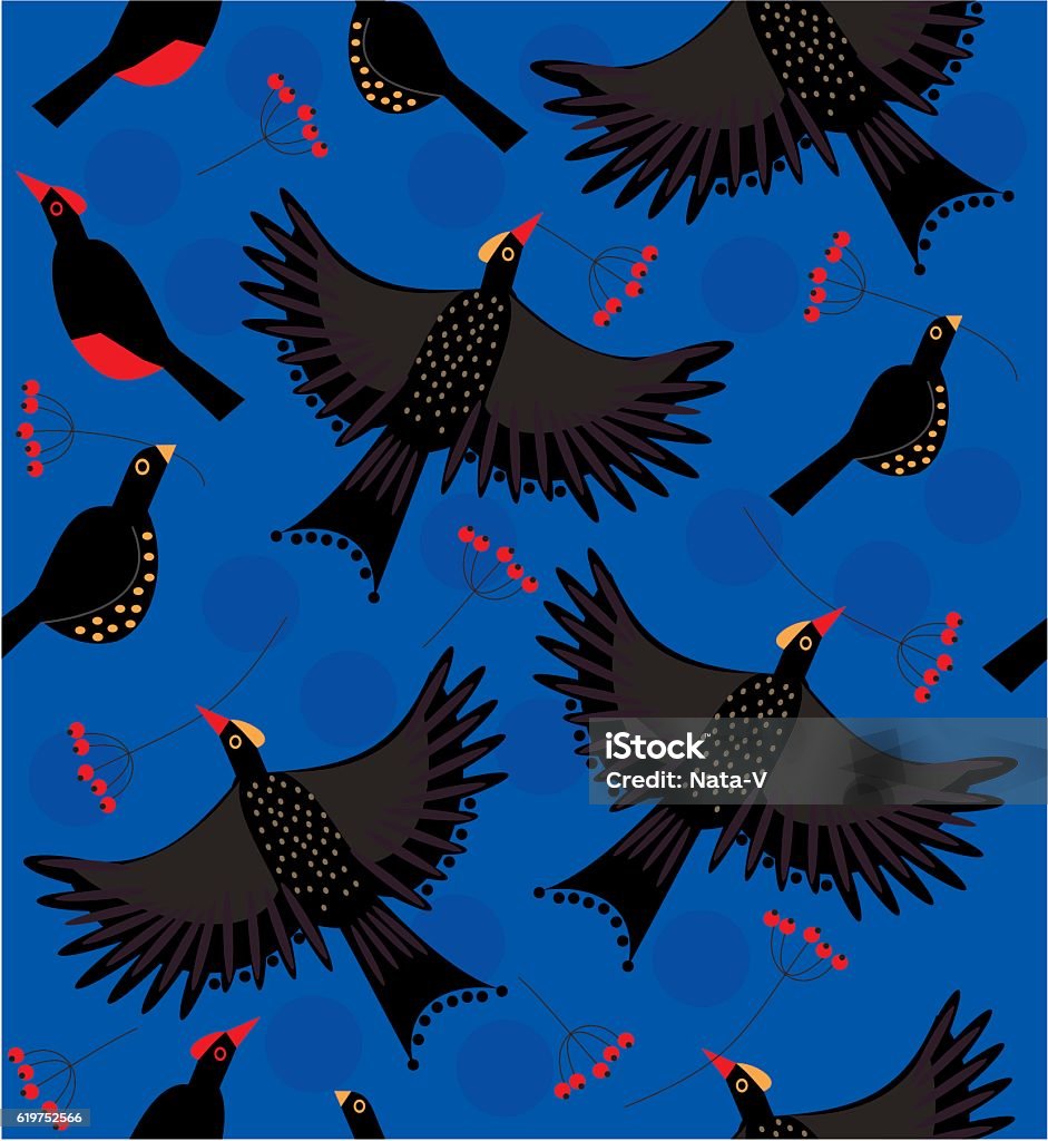 Martin Flock Pattern Forest Bird Flock A Seamless Pattern Stock Illustration - Download ...