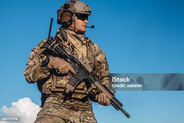 Ranger In The Mountains Stock Photo - Download Image Now - Army Soldier, Armed Forces, USA